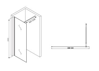 Душевая перегородка ABBER Immer Offen 120см AG61120